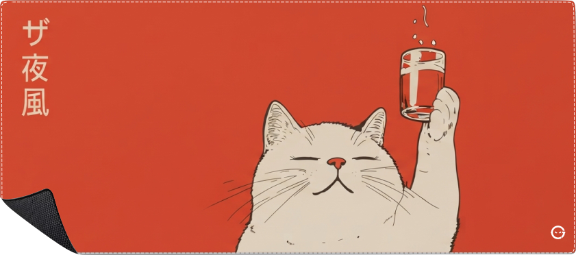 Mousepad Gatico Ebrio Japon