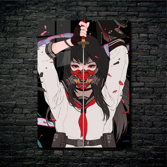 Poster Metalizado MASCARA JAPONESA