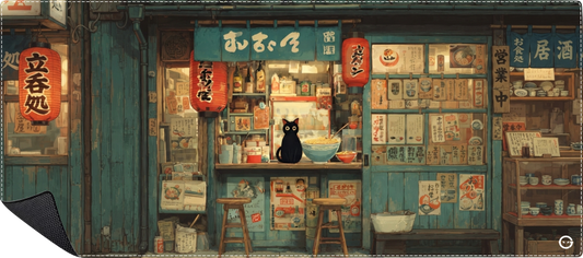 Mousepad Paisaje Gatico Japones