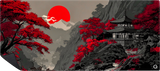 Mousepad Paisaje Japones Red